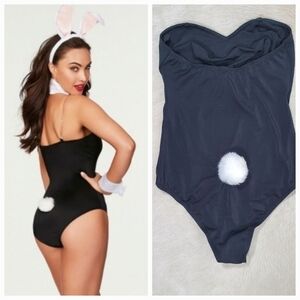 Black Bunny Costume Bodysuit Size XS/S